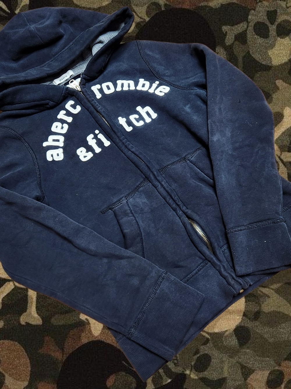 Abercrombie & Fitch Navy Zip-Up Hoodie